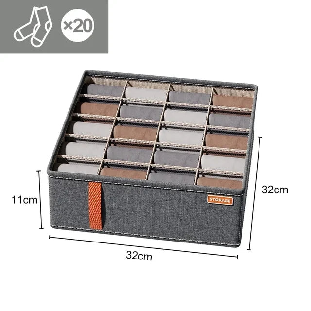 ClosetGenie Foldable Storage Organizer – Space Saving Drawer Divider Box for Clothes & Socks