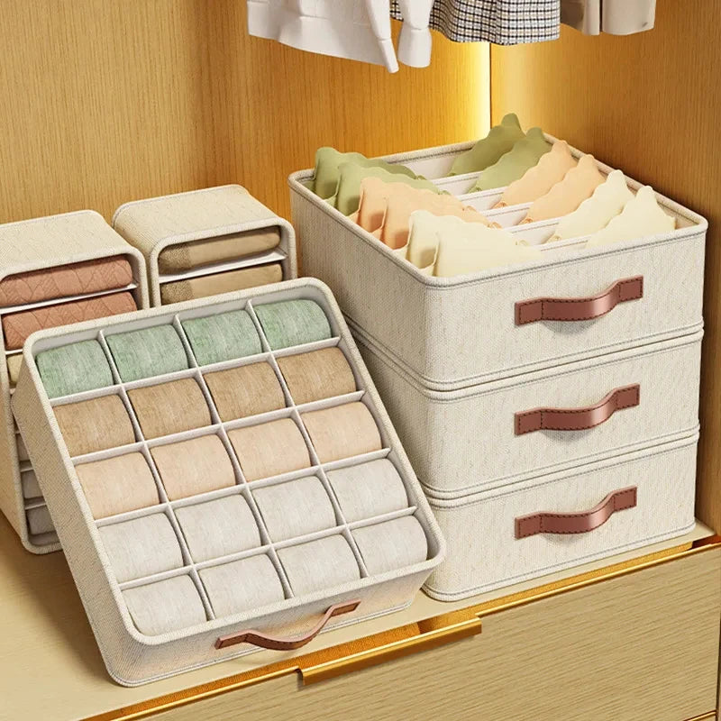 ClosetGenie Foldable Storage Organizer – Space Saving Drawer Divider Box for Clothes & Socks