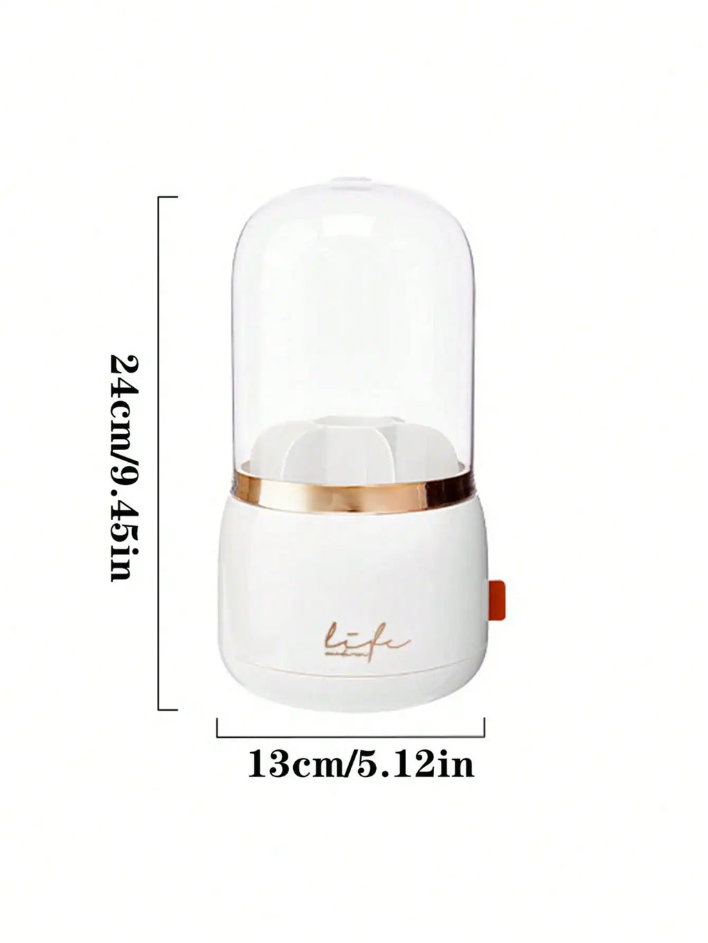 Dust-Proof Makeup Brush Organizer with Clear Dome Lid – Elegant Cosmetic Storage Box for Vanity & Bathroom