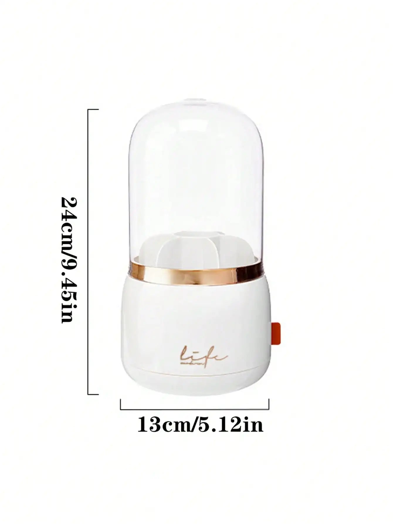 Dust-Proof Makeup Brush Organizer with Clear Dome Lid – Elegant Cosmetic Storage Box for Vanity & Bathroom
